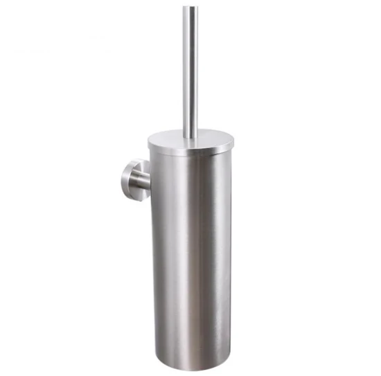 Black 304 Stainless Steel Square Toilet Accessories Wall Mounted Toilet Cleaning Brush Holder